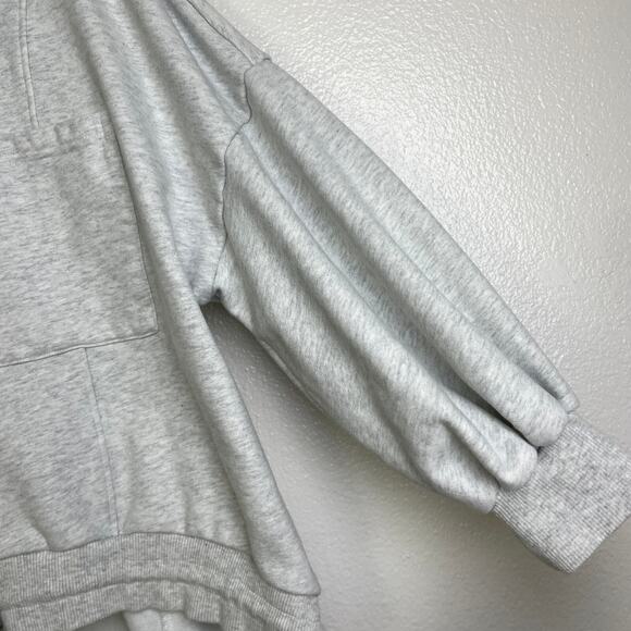 NAP Loungewear Oversized Track Sweatshirt Gray Womens Medium Drawstring Hem - Picture 7 of 12